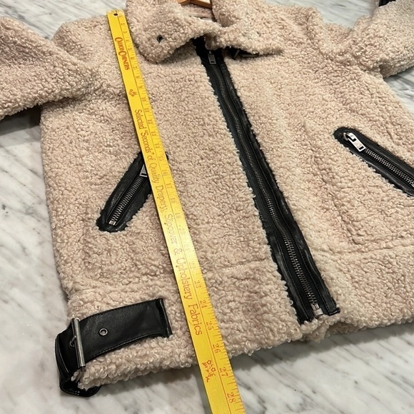 ZARA | Woman | Teddy Faux Shearling Moto Biker Jacket | Size M 🍁🍂 🏍️ - Picture 15 of 16